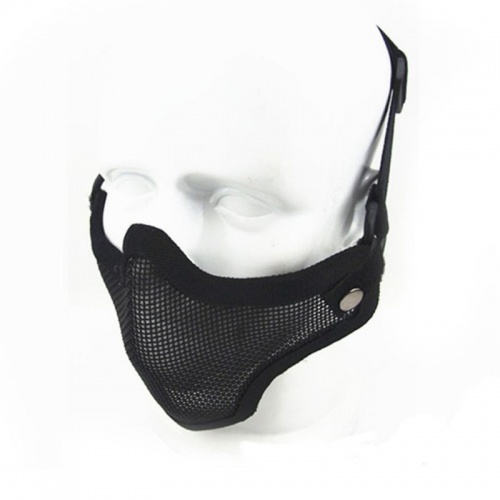 Airsoft Tactical Black Metal Reinforced Mesh Mask