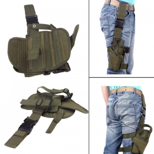 Étui Tactique De Jambe MFH - Poche Pour Chargeur - Main Gauche - Olive - Airsoft/Militaire
