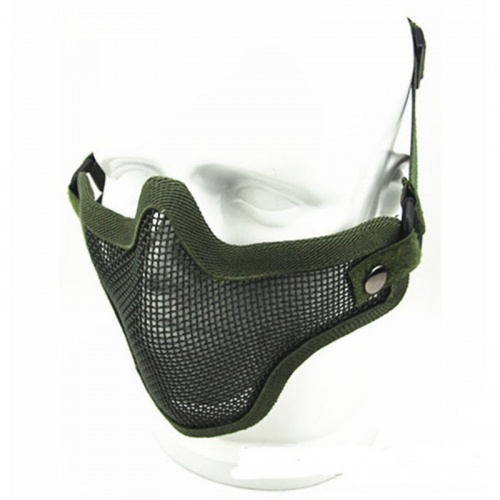 Airsoft Tactical Green Metal Reinforced Mesh Mask