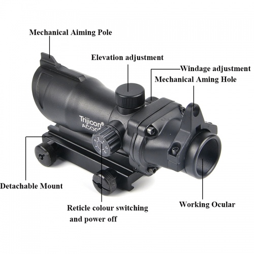 Airsoft Crosshair Optical ACOG Scope 1X32 Airsoft Central
