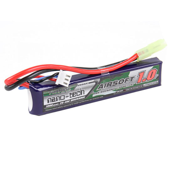 Airsoft 1000mAh 7.4v LiPo Lithium Battery Mini Tamiya Connector