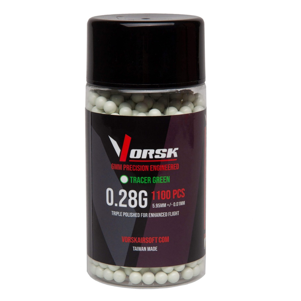 Vorsk Green 6mm Airsoft Tracer BB's 0.28g 1100 Rounds