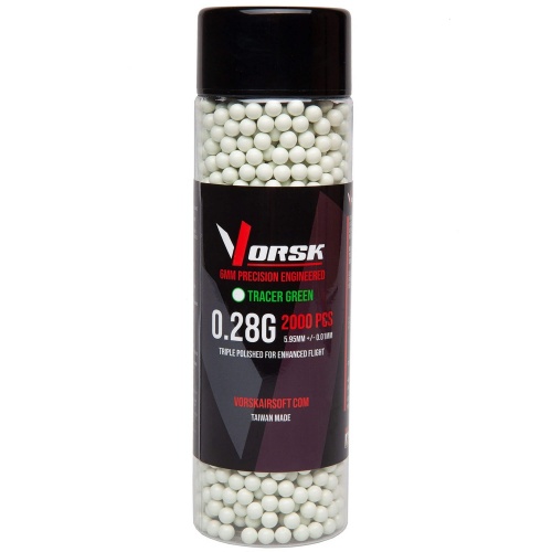 Vorsk Green 6mm Airsoft Tracer BB's 0.28g 2000 Rounds