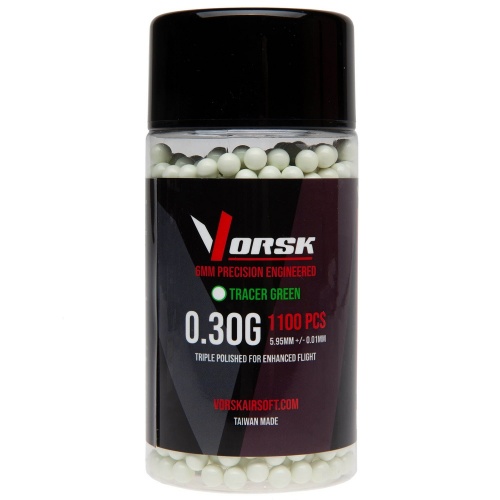 Vorsk Green 6mm Airsoft Tracer BB's 0.30g 1100 Rounds